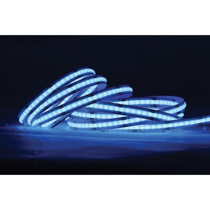 VK/24/COB/RGB/576 - Ταινία LED COB. 24V. RGB. 398.44lm/m. Κοπή κάθε 50mm. 14W/m. 5m/roll. LED COB 576. Led qty 576pcs/m. CRI>90. Dim yes. -40°C → 80°C. IP20 - 5m