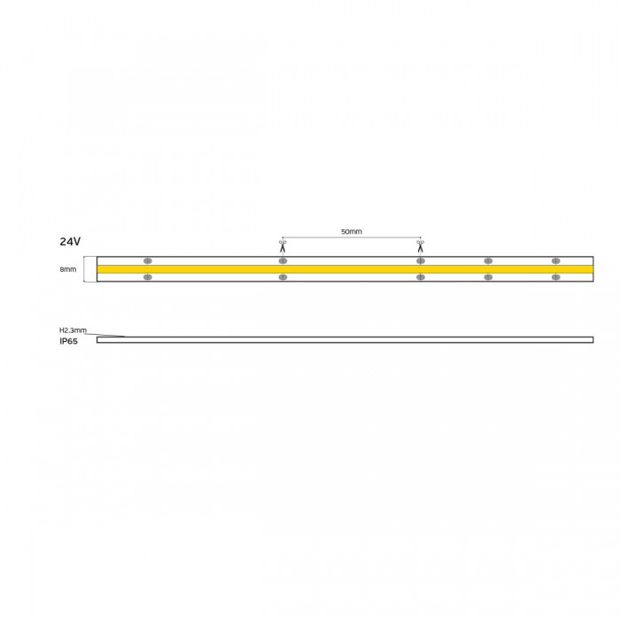 VK/24/COBW/RGB/576 - Ταινία LED COB. 24V. RGB. 398.44lm/m. Κοπή κάθε 50mm. 14W/m. 5m/roll. LED COB 576. Led qty 576pcs/m. CRI>90. Dim yes. -40°C → 80°C. IP65 - 5m VK/24/COBW/RGB/576 - Ταινία LED COB. 24V. RGB. 398.44lm/m. Κοπή κάθε 50mm. 14W/m. 5m/roll. LED COB 576. Led qty 576pcs/m. CRI>90. Dim yes. -40°C → 80°C. IP65 - 5m