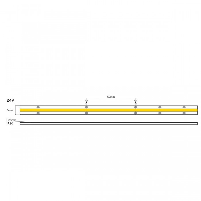 VK/24/COB/MAGIC/720 - Ταινία LED COB/Magic. 24V. RGB. 387.07lm/m. Κοπή κάθε 50mm. 16W/m. 10m/roll. LED COB 720. Led qty 720pcs/m. CRI>90. Dim yes. -40°C → 80°C. IP20 - 10m