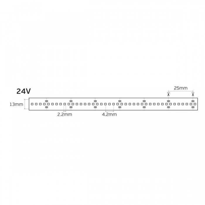 VK/24/2216W/930/240 - Ταινία Led SMD 2216 EPISTAR, 24V, 24W/m, 2984lm/m, 3000K, 5m/roll, CRI>90, IP66 - 5m VK/24/2216W/930/240 - Ταινία Led SMD 2216 EPISTAR, 24V, 24W/m, 2984lm/m, 3000K, 5m/roll, CRI>90, IP66 - 5m
