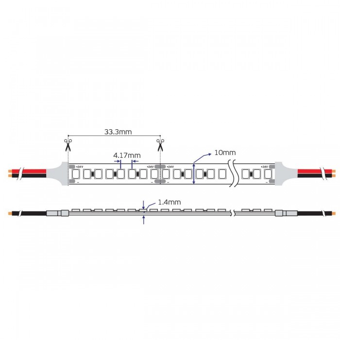 VK/24/2835/940/240/42W - Ταινία Led 24V, 42W/m, 6645lm/m, 4000K, 2m/roll, CRI>90, IP20