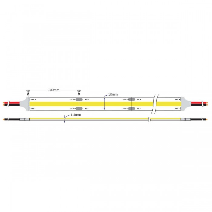 VK/24/COBW/930/512 - Ταινία Led Cob, 24V, 14W/m, 1454lm/m, 3000K, 5m/roll, CRI>90, IP66 - 5m VK/24/COBW/930/512 - Ταινία Led Cob, 24V, 14W/m, 1454lm/m, 3000K, 5m/roll, CRI>90, IP66 - 5m