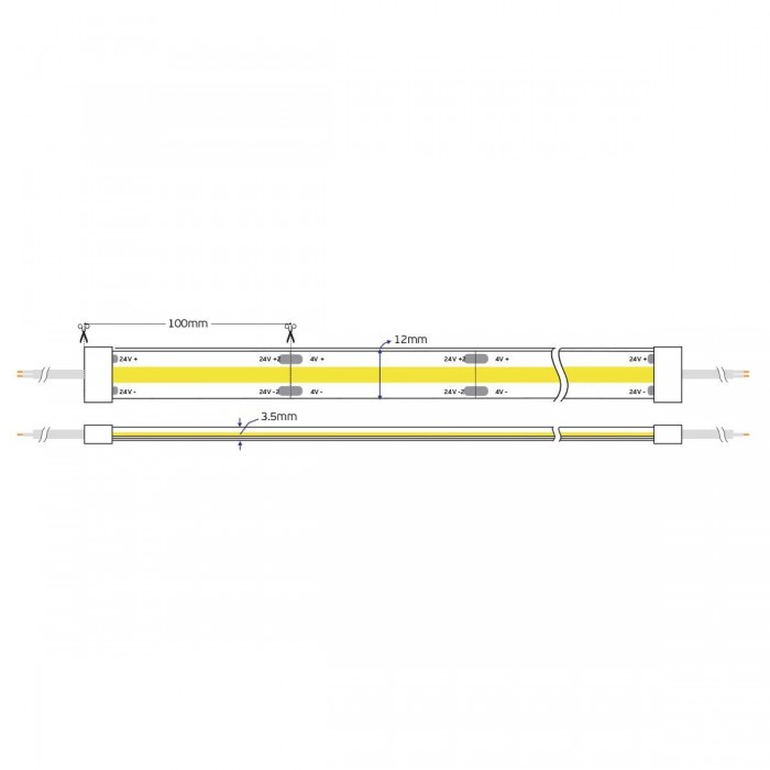 VK/24/COBW/940/512 - Ταινία Led Cob, 24V, 14W/m, 1480lm/m, 4000K, 5m/roll, CRI>90, IP66 - 5m VK/24/COBW/940/512 - Ταινία Led Cob, 24V, 14W/m, 1480lm/m, 4000K, 5m/roll, CRI>90, IP66 - 5m