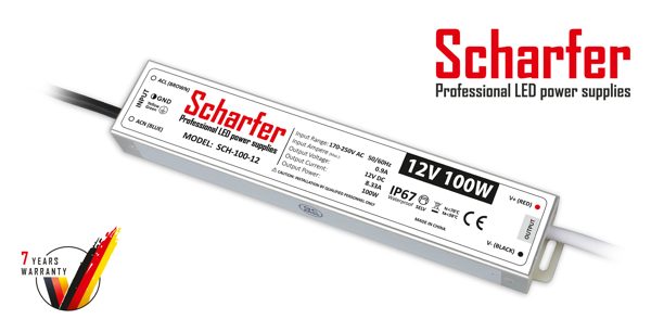Στεγανό μεταλλικό τροφοδοτικό Scharfer IP67